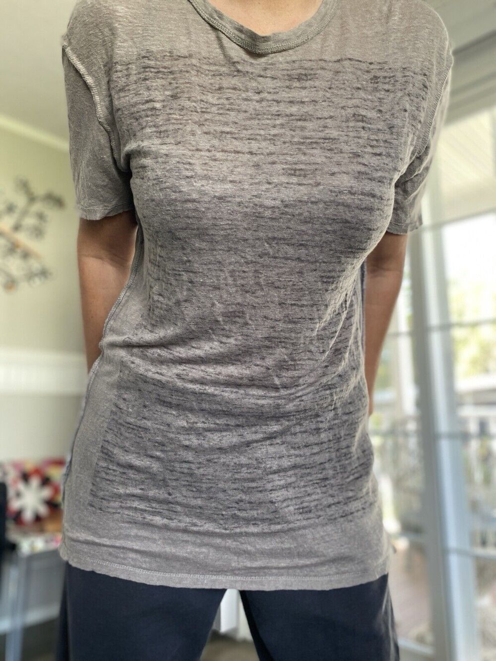 ALLSAINTS GRAY CREW REVERSIBLE T SHIRT Tunic Women’s XS